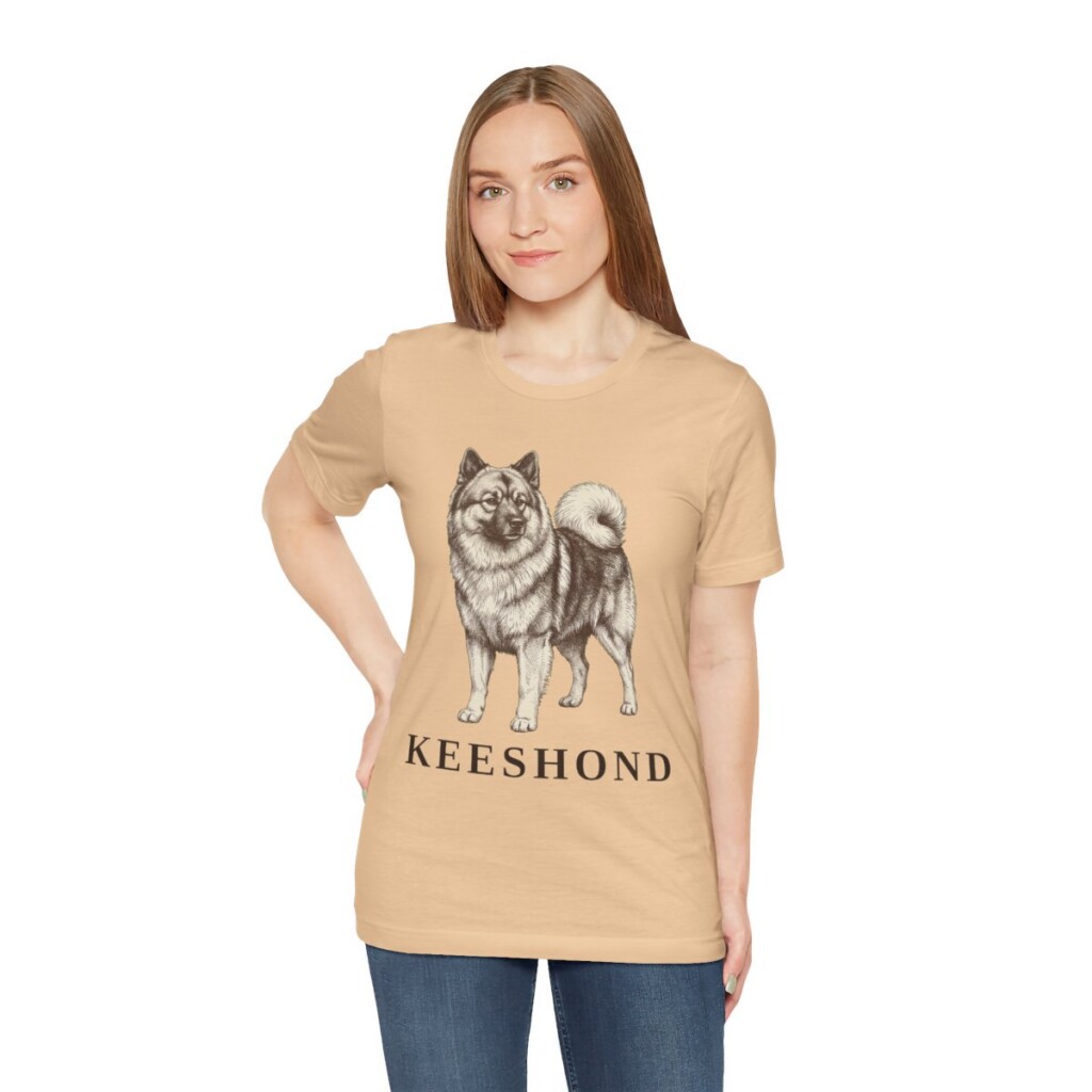 Keeshond Lover Shirt, Vintage Dog Sketch Tee, Dog Lover Gift