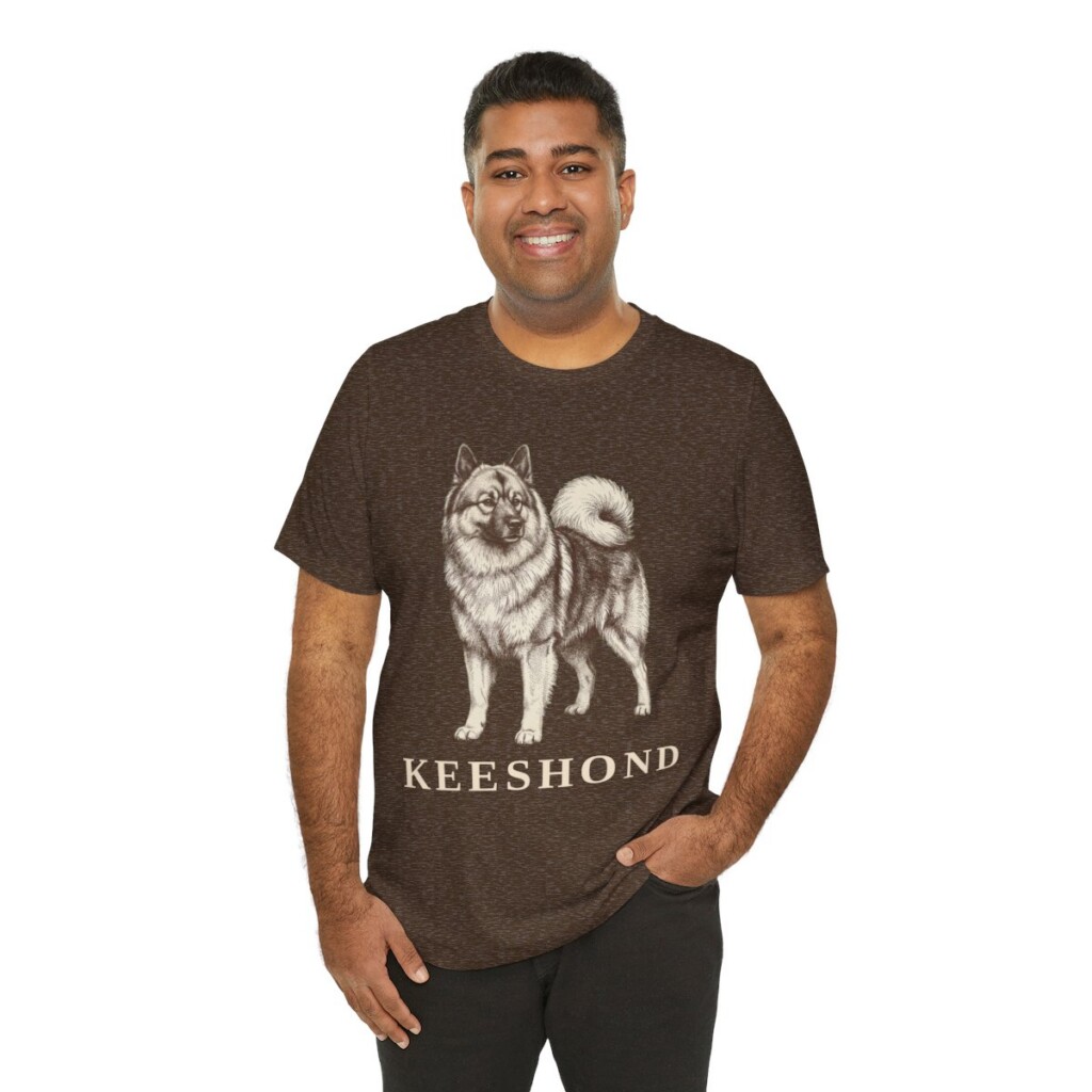 Keeshond Lover Shirt, Vintage Dog Sketch Tee, Dog Lover Gift