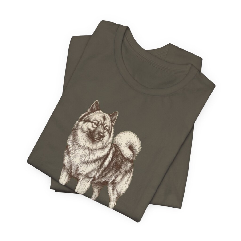 Keeshond Humor Shirt, Vintage Dog Sketch Tee, Dog Humor Gift