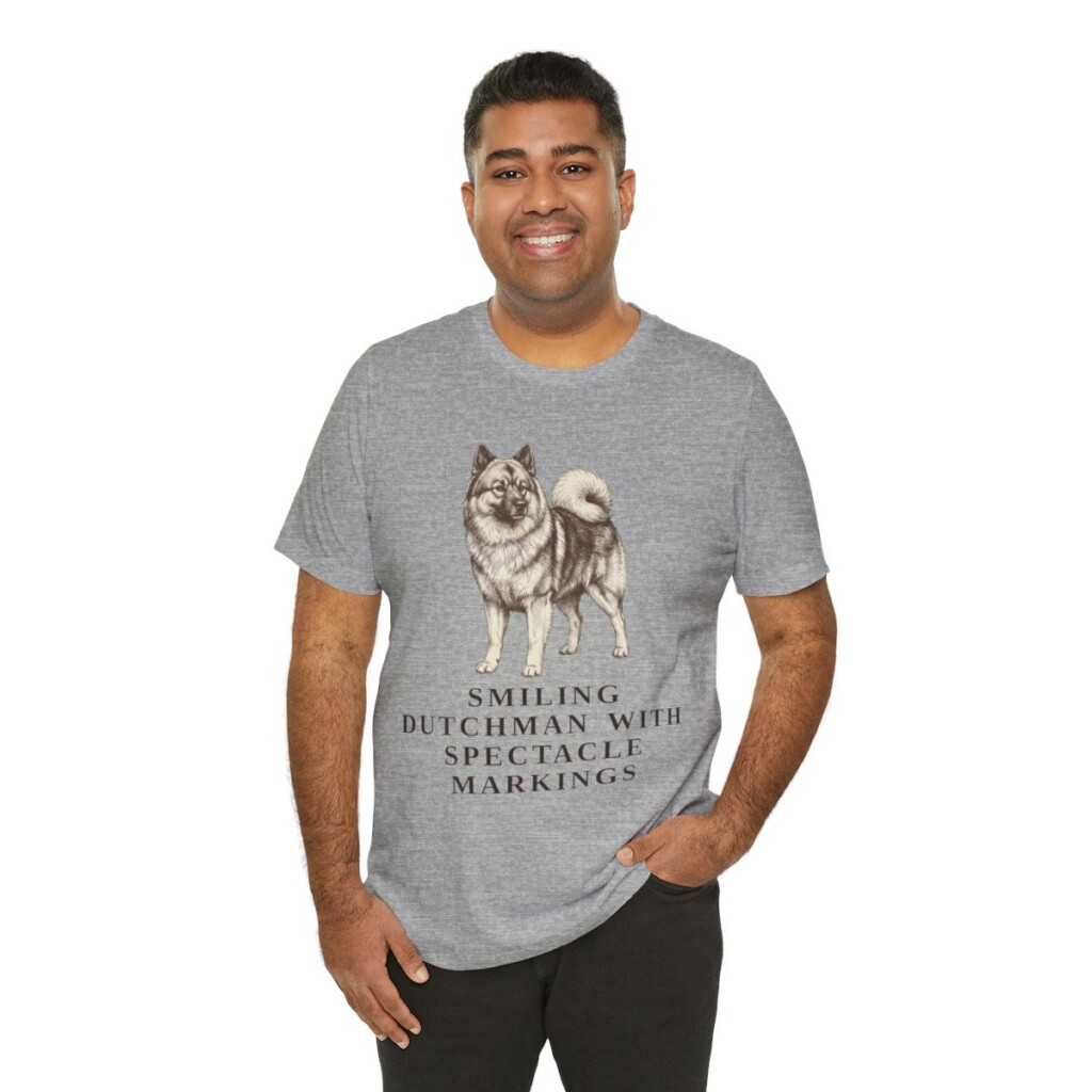 Keeshond Humor Shirt, Vintage Dog Sketch Tee, Dog Humor Gift
