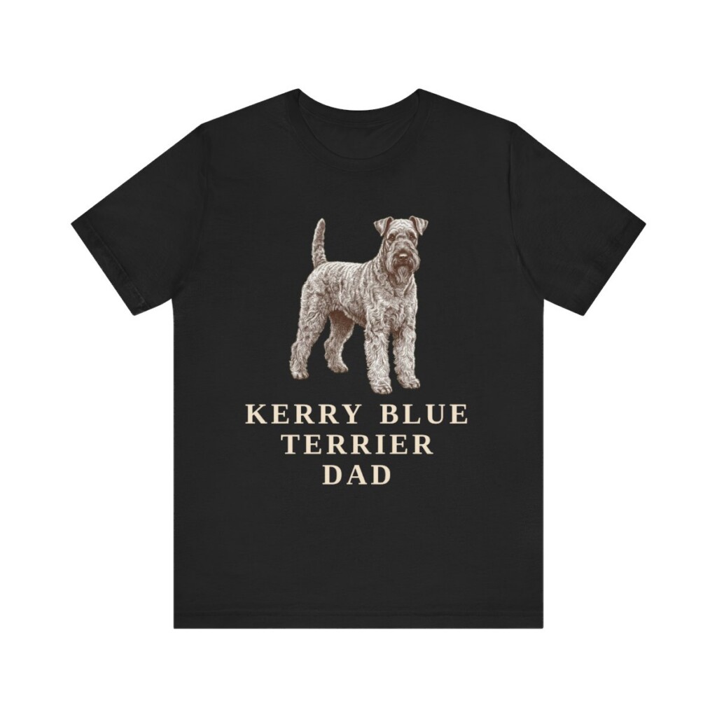 Kerry Blue Terrier Dad Shirt, Vintage Dog Sketch Tee, Dog Dad Gift