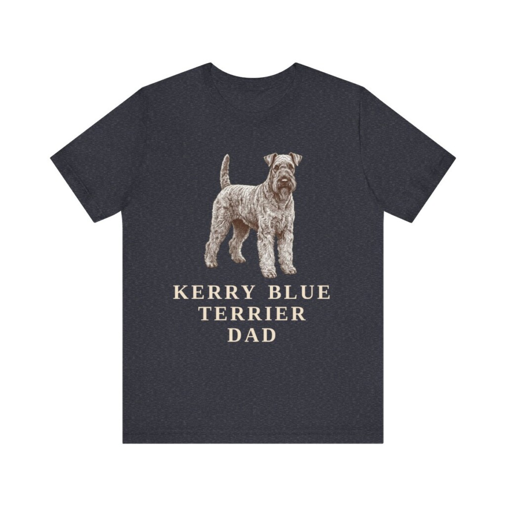 Kerry Blue Terrier Dad Shirt, Vintage Dog Sketch Tee, Dog Dad Gift