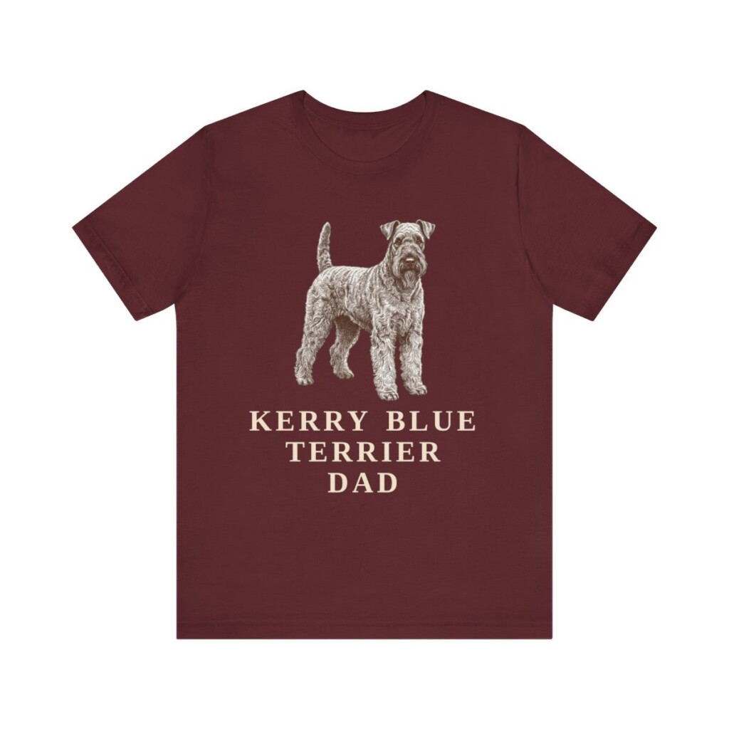 Kerry Blue Terrier Dad Shirt, Vintage Dog Sketch Tee, Dog Dad Gift