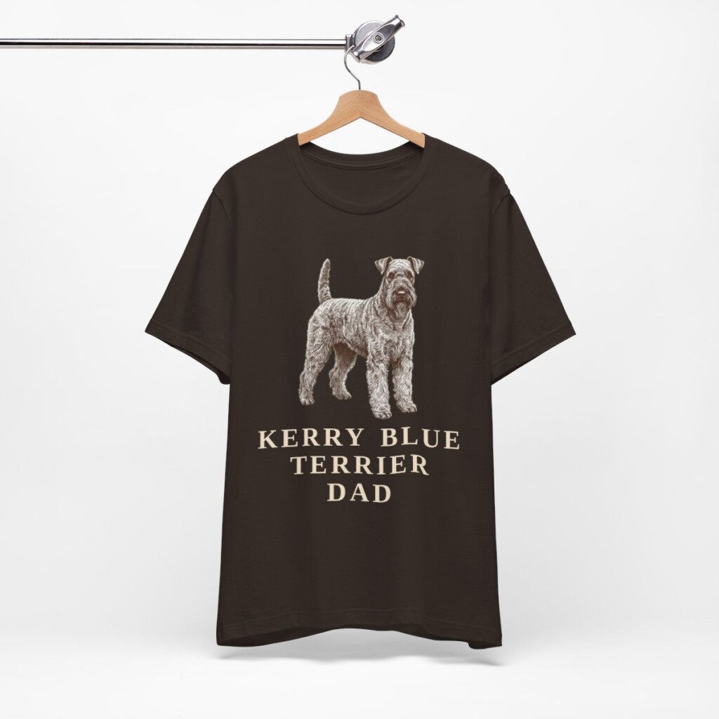 Kerry Blue Terrier Dad Shirt, Vintage Dog Sketch Tee, Dog Dad Gift