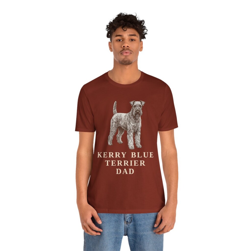 Kerry Blue Terrier Dad Shirt, Vintage Dog Sketch Tee, Dog Dad Gift