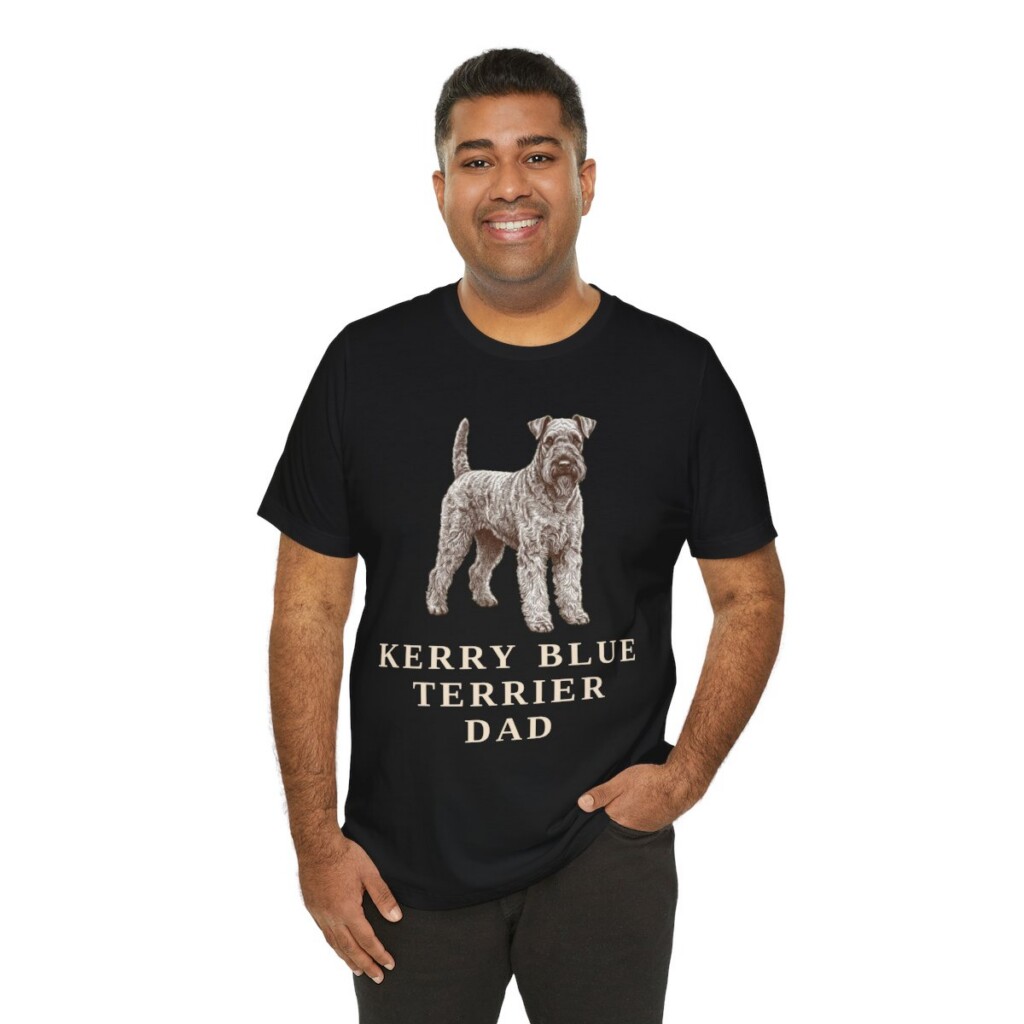 Kerry Blue Terrier Dad Shirt, Vintage Dog Sketch Tee, Dog Dad Gift