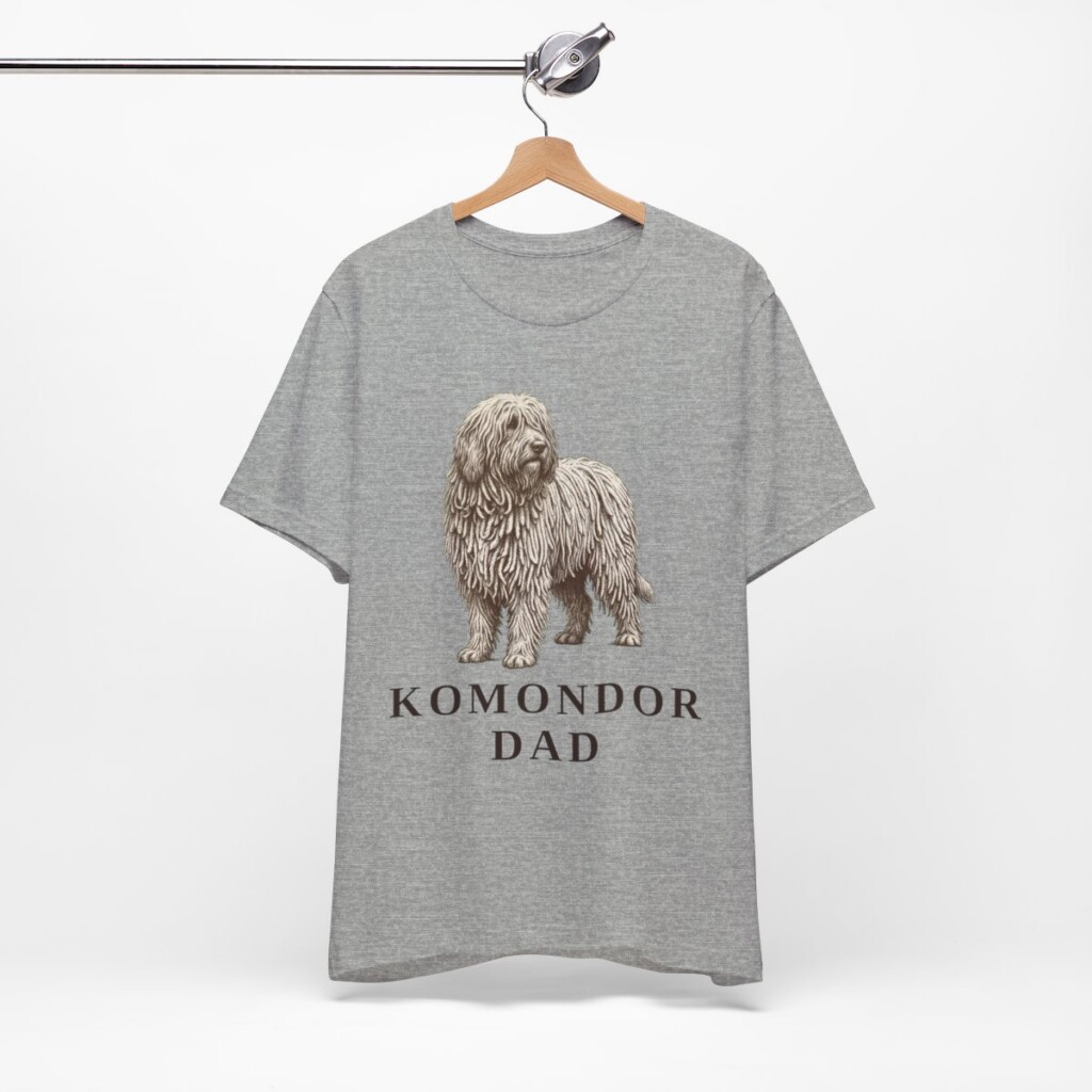 Komondor Dad Shirt, Vintage Dog Sketch Tee, Dog Dad Gift