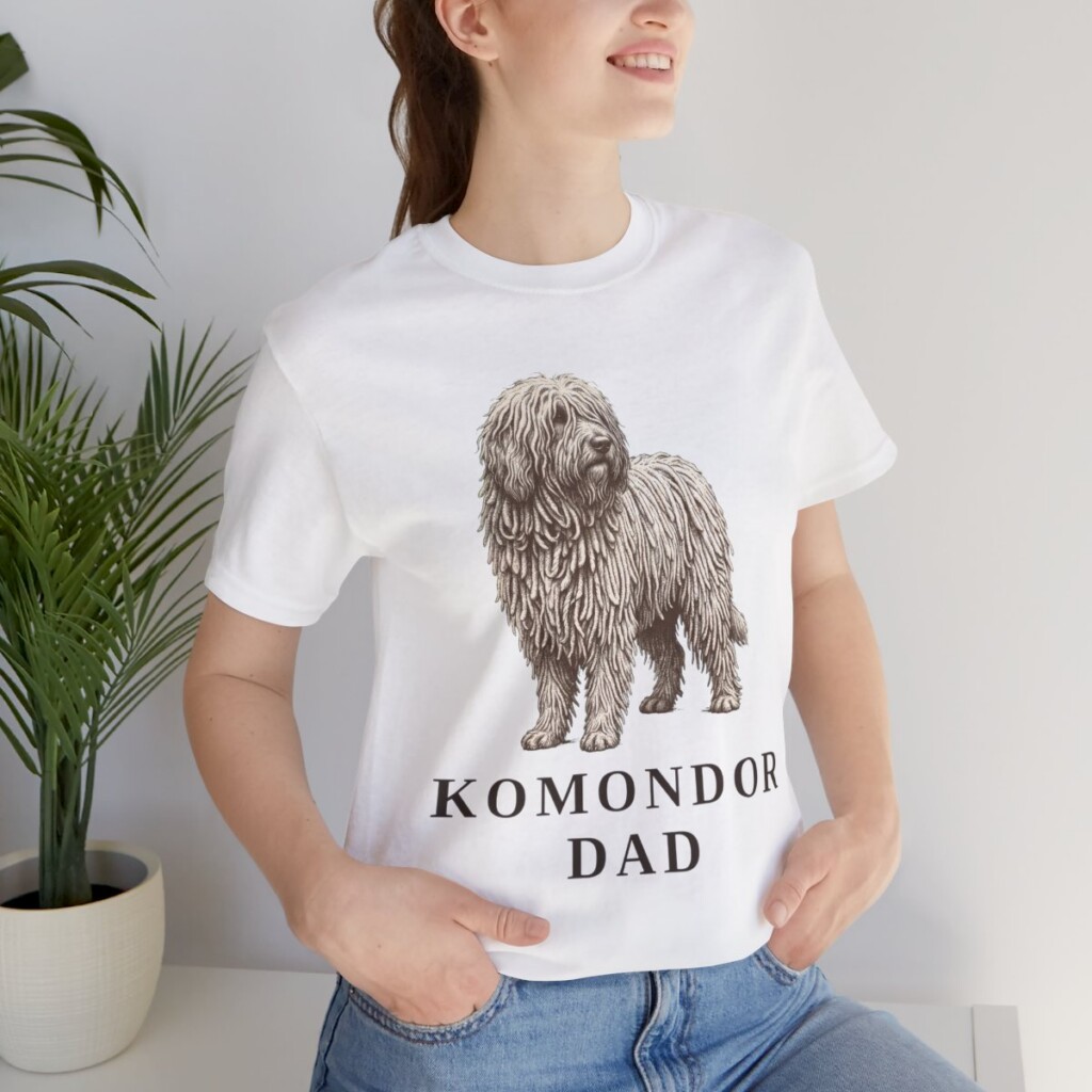 Komondor Dad Shirt, Vintage Dog Sketch Tee, Dog Dad Gift