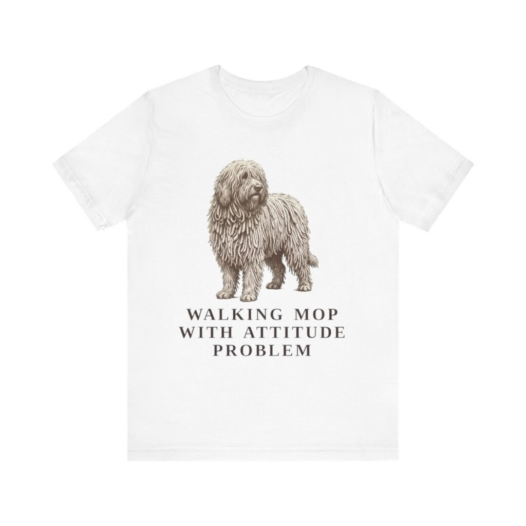 Komondor Humor Shirt, Vintage Dog Sketch Tee, Dog Humor Gift