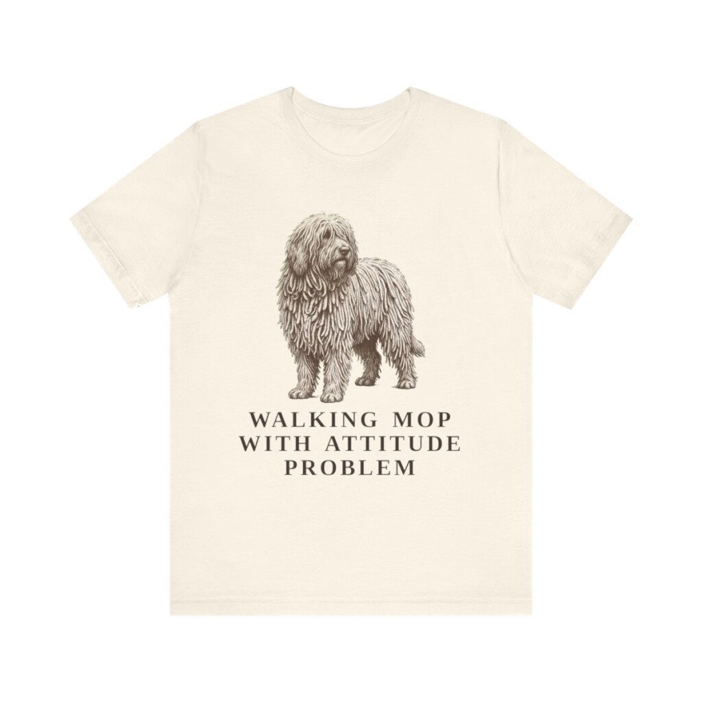 Komondor Humor Shirt, Vintage Dog Sketch Tee, Dog Humor Gift