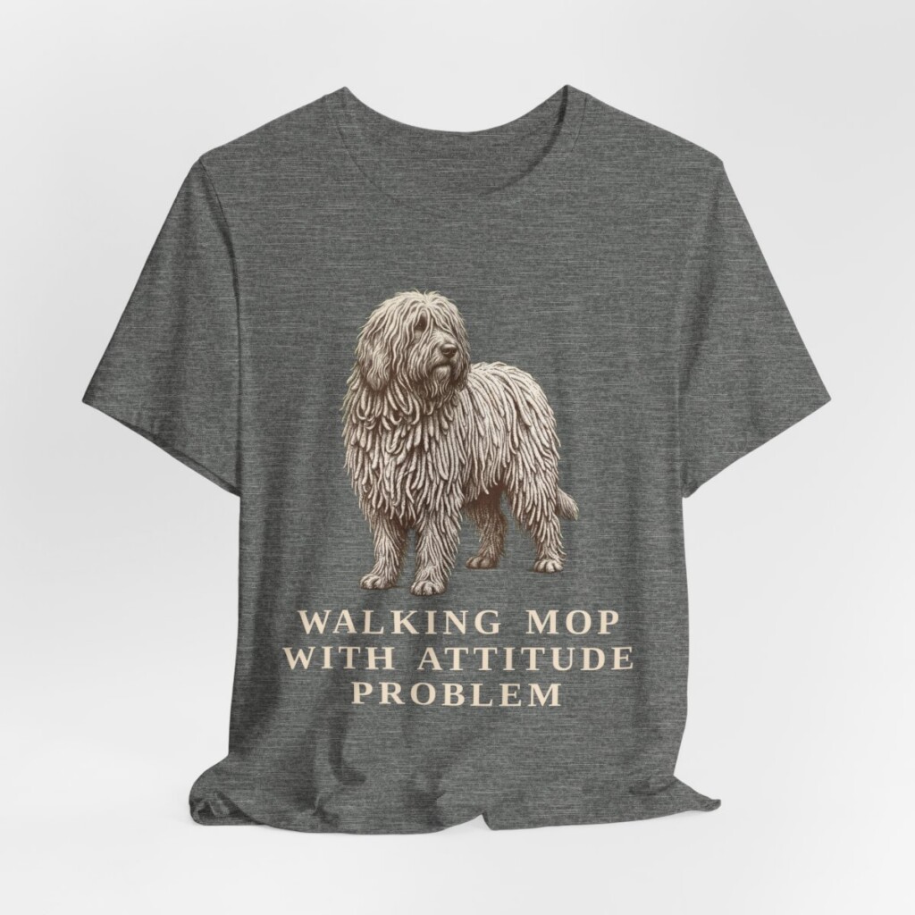Komondor Humor Shirt, Vintage Dog Sketch Tee, Dog Humor Gift