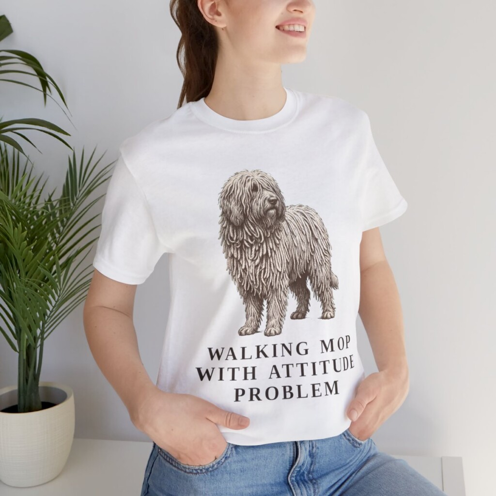 Komondor Humor Shirt, Vintage Dog Sketch Tee, Dog Humor Gift