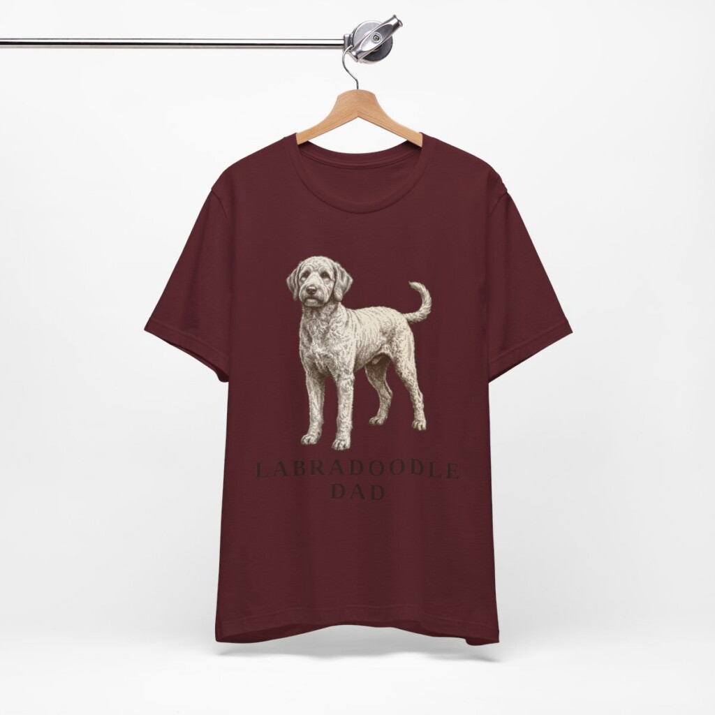 Labradoodle Dad Shirt, Vintage Dog Sketch Tee, Dog Dad Gift