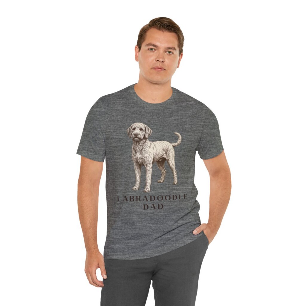 Labradoodle Dad Shirt, Vintage Dog Sketch Tee, Dog Dad Gift