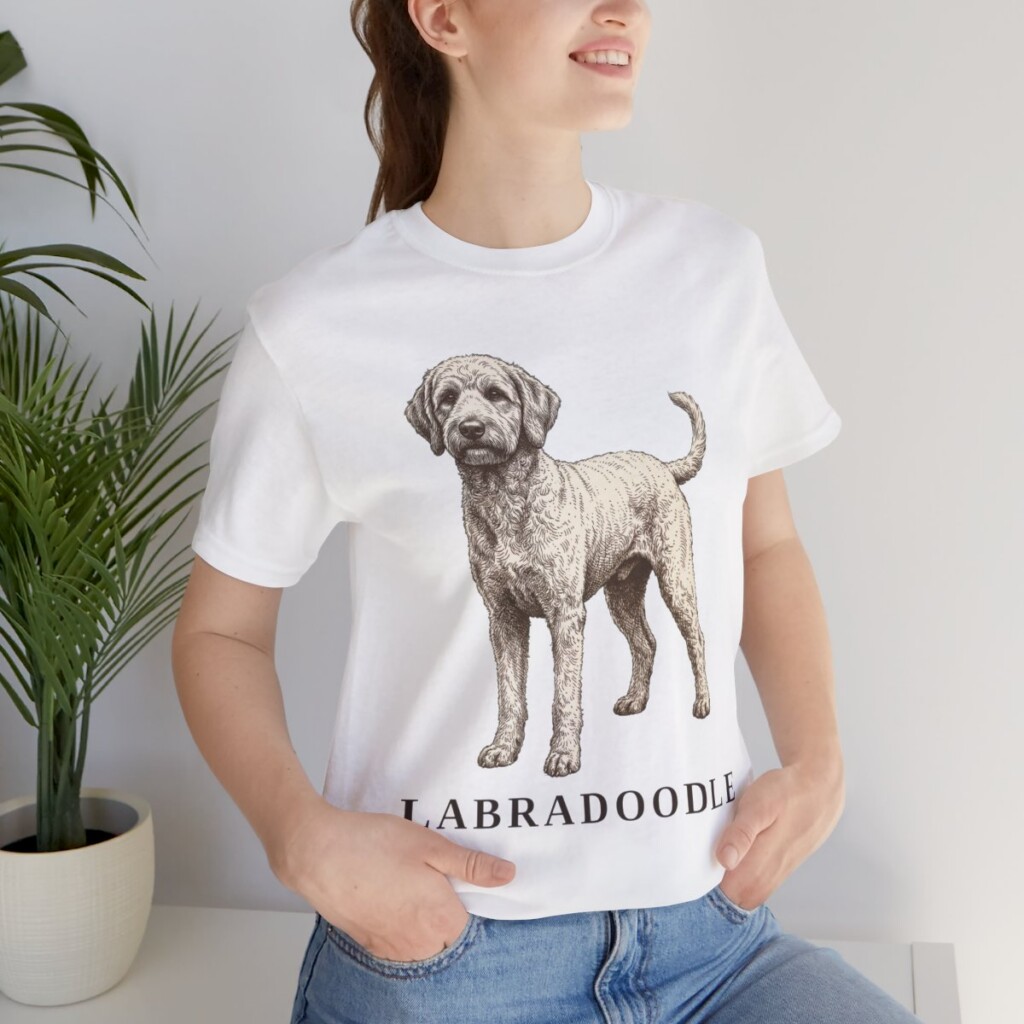 Labradoodle Lover Shirt, Vintage Dog Sketch Tee, Dog Lover Gift
