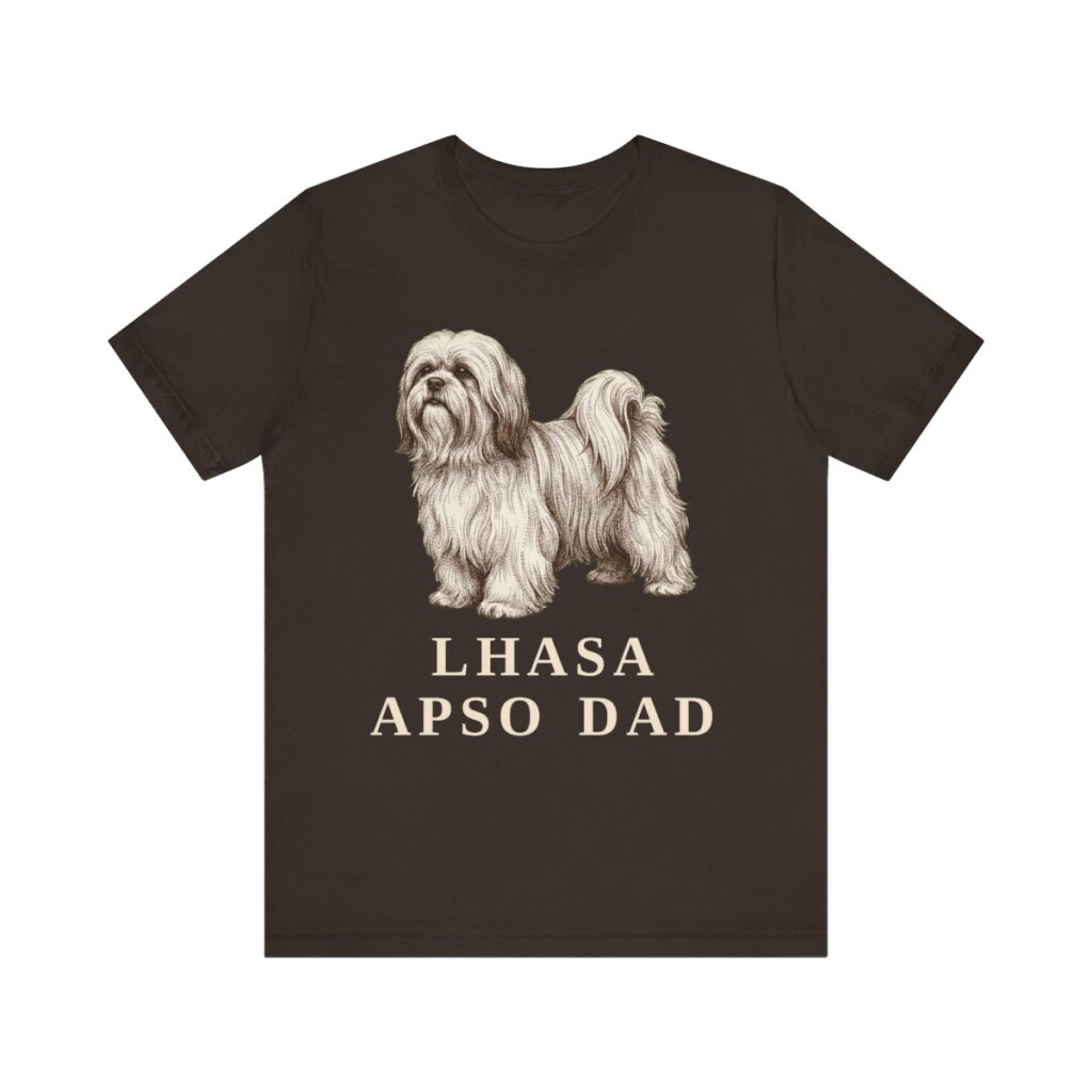 Lhasa Apso Dad Shirt, Vintage Dog Sketch Tee, Dog Dad Gift
