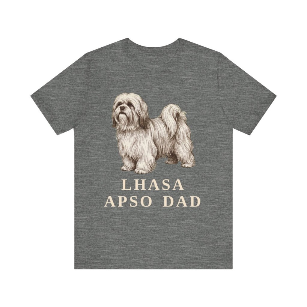 Lhasa Apso Dad Shirt, Vintage Dog Sketch Tee, Dog Dad Gift