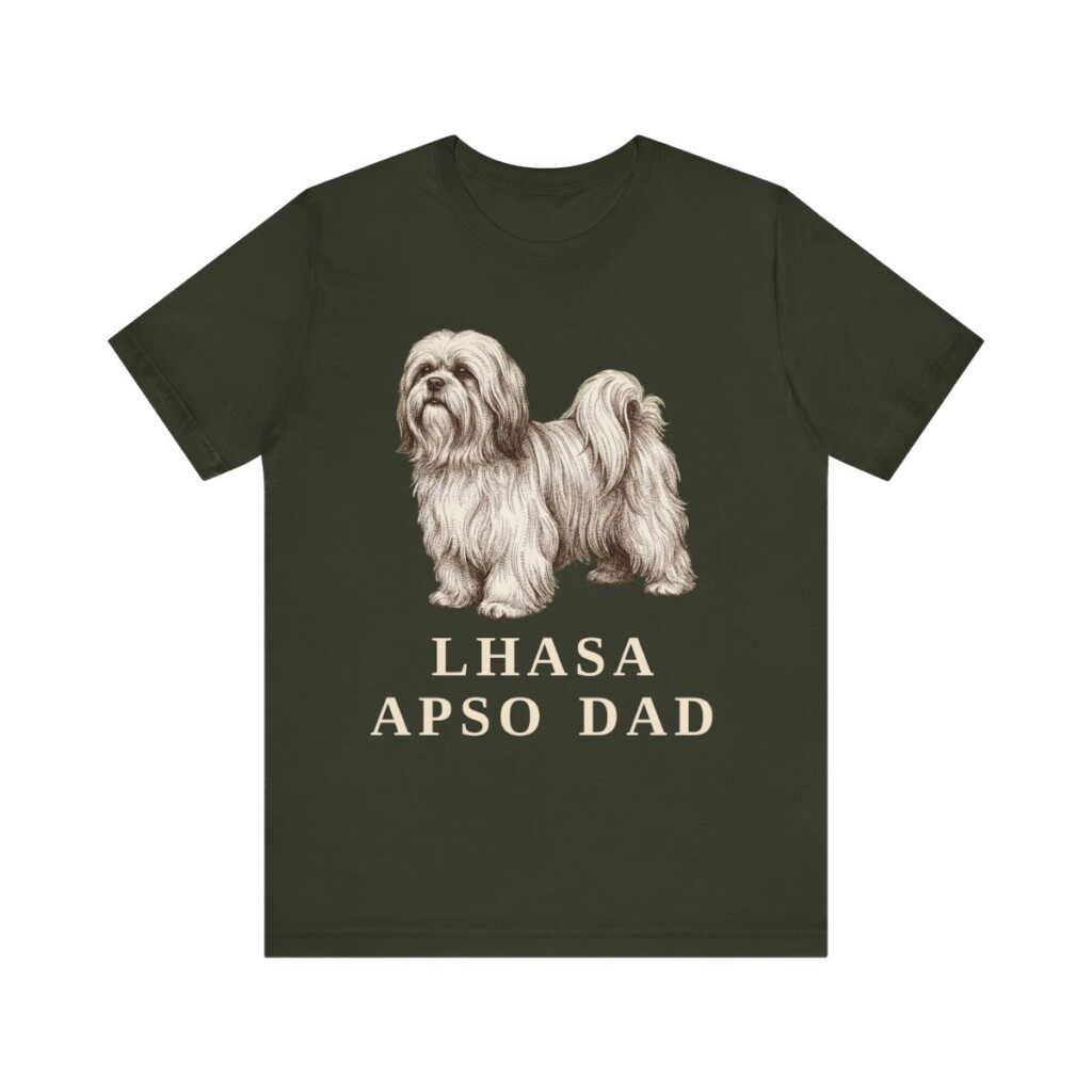 Lhasa Apso Dad Shirt, Vintage Dog Sketch Tee, Dog Dad Gift