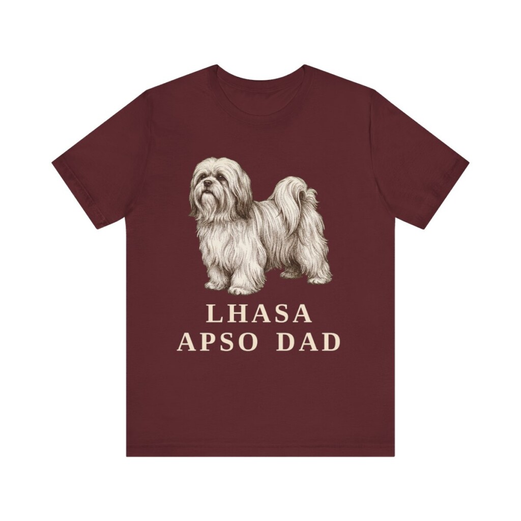 Lhasa Apso Dad Shirt, Vintage Dog Sketch Tee, Dog Dad Gift