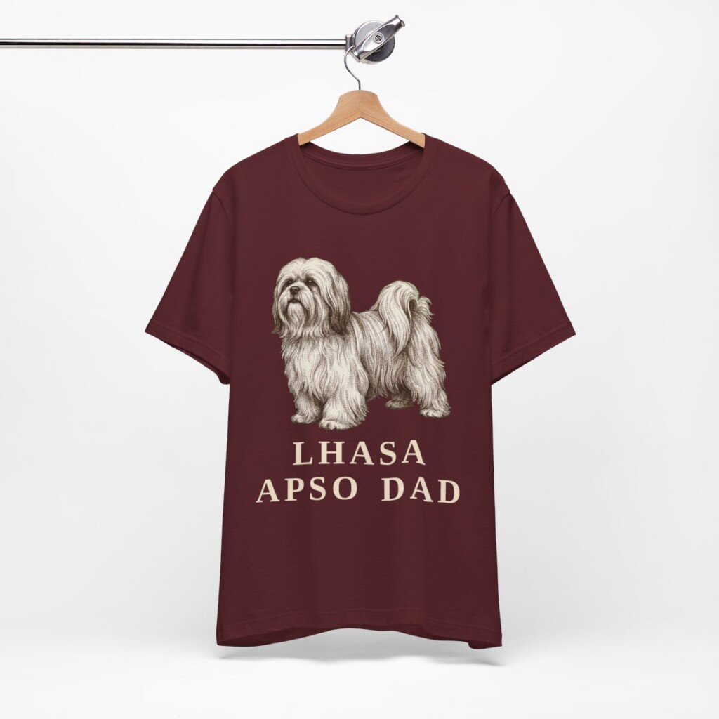 Lhasa Apso Dad Shirt, Vintage Dog Sketch Tee, Dog Dad Gift