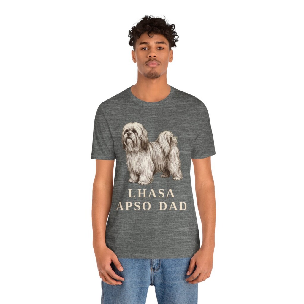 Lhasa Apso Dad Shirt, Vintage Dog Sketch Tee, Dog Dad Gift
