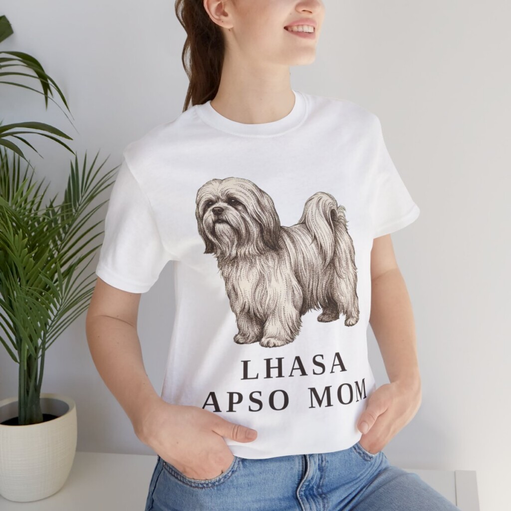 Lhasa Apso Mom Shirt, Vintage Dog Sketch Tee, Dog Mom Gift Lhasa Apso Mom Shirt, Vintage Dog Sketch Tee, Dog Mom Gift