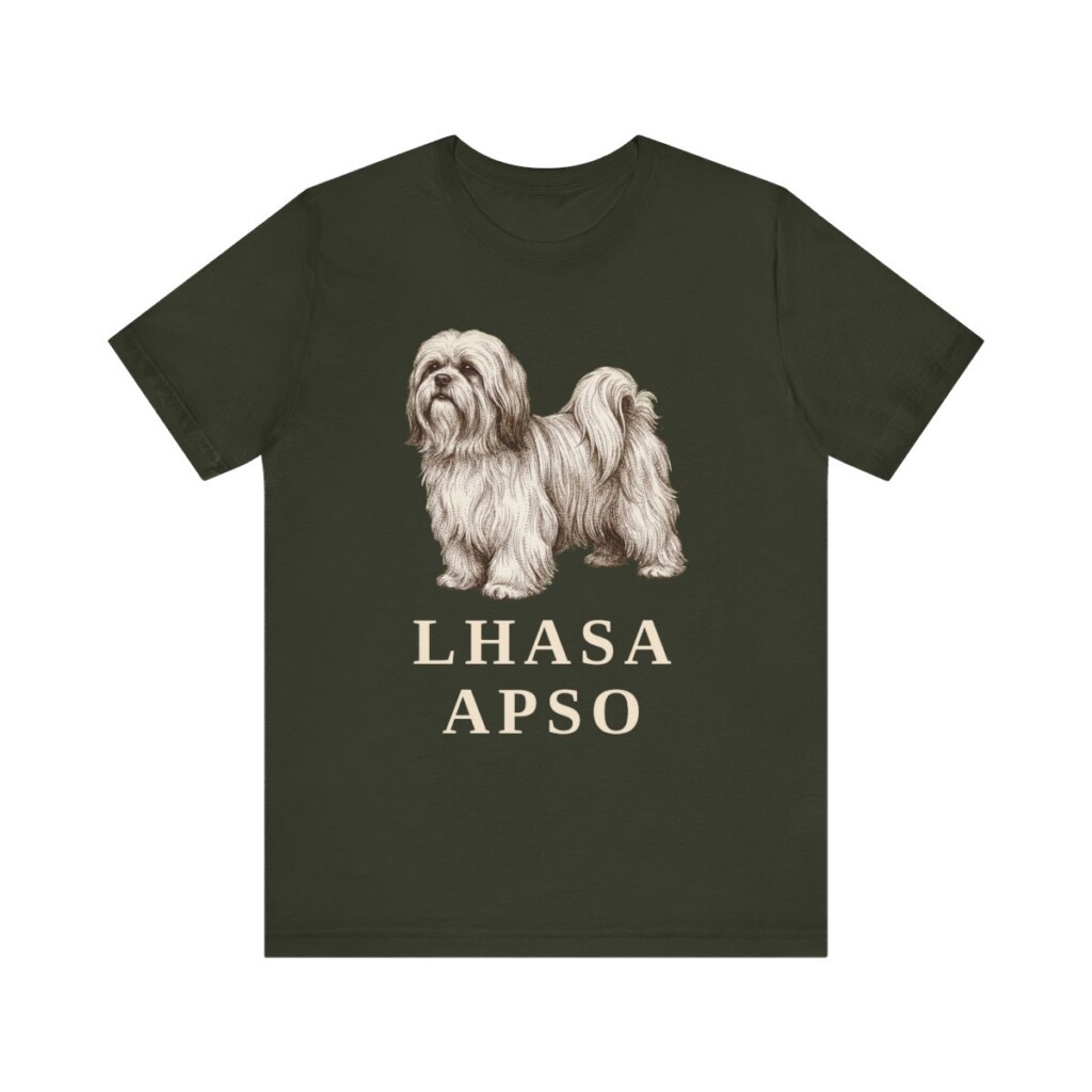 Lhasa Apso Lover Shirt, Vintage Dog Sketch Tee, Dog Lover Gift