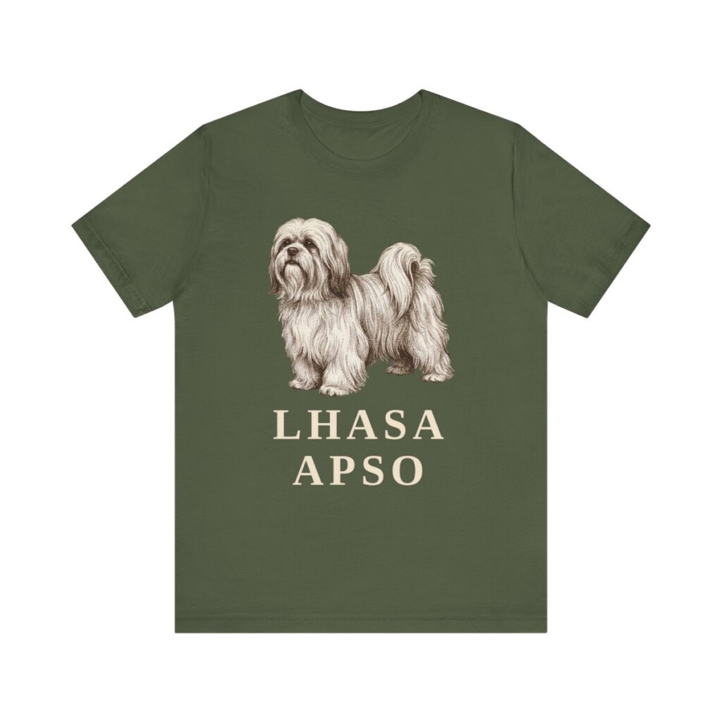 Lhasa Apso Lover Shirt, Vintage Dog Sketch Tee, Dog Lover Gift