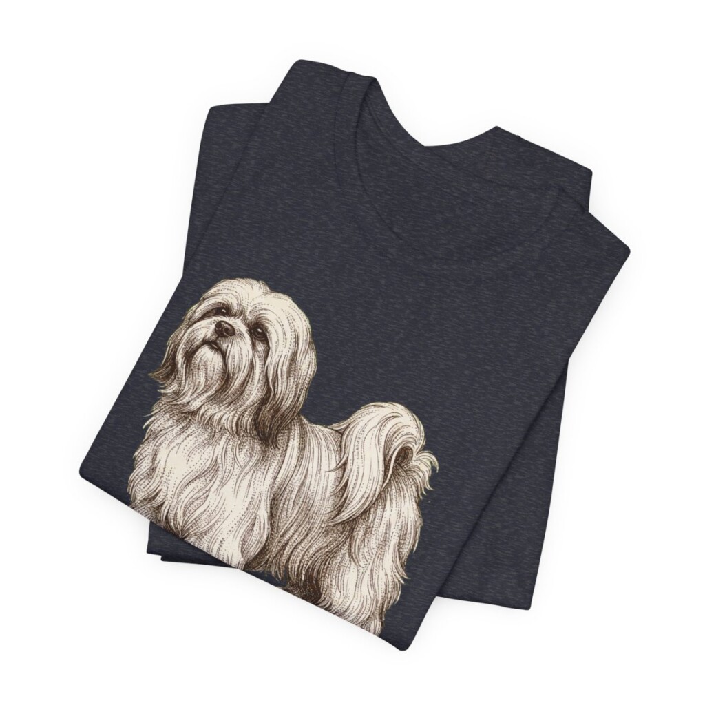 Lhasa Apso Lover Shirt, Vintage Dog Sketch Tee, Dog Lover Gift