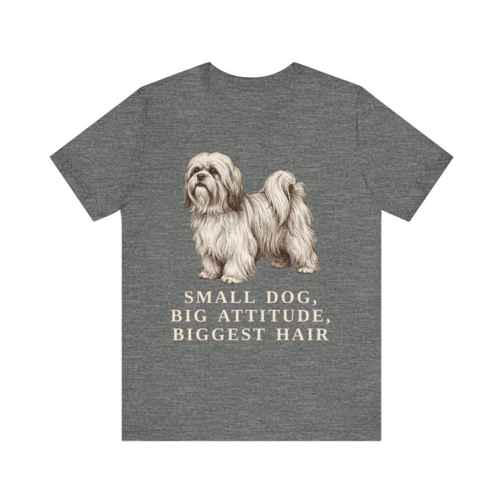 Lhasa Apso Humor Shirt, Vintage Dog Sketch Tee, Dog Humor Gift