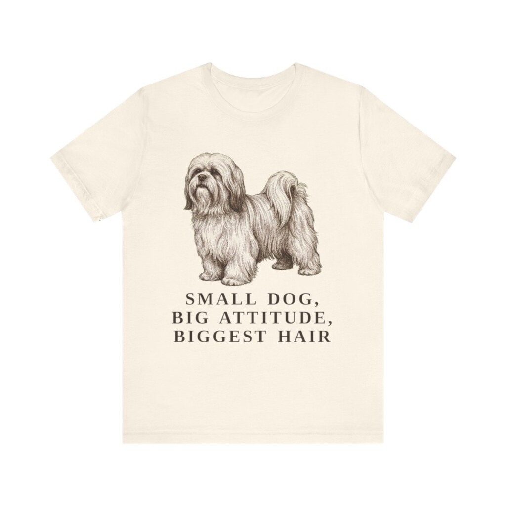 Lhasa Apso Humor Shirt, Vintage Dog Sketch Tee, Dog Humor Gift