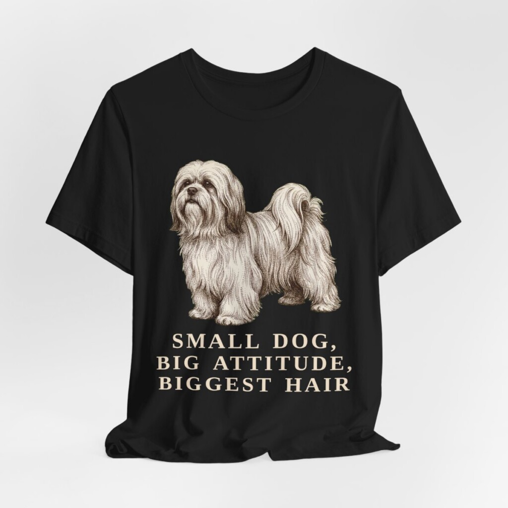 Lhasa Apso Humor Shirt, Vintage Dog Sketch Tee, Dog Humor Gift