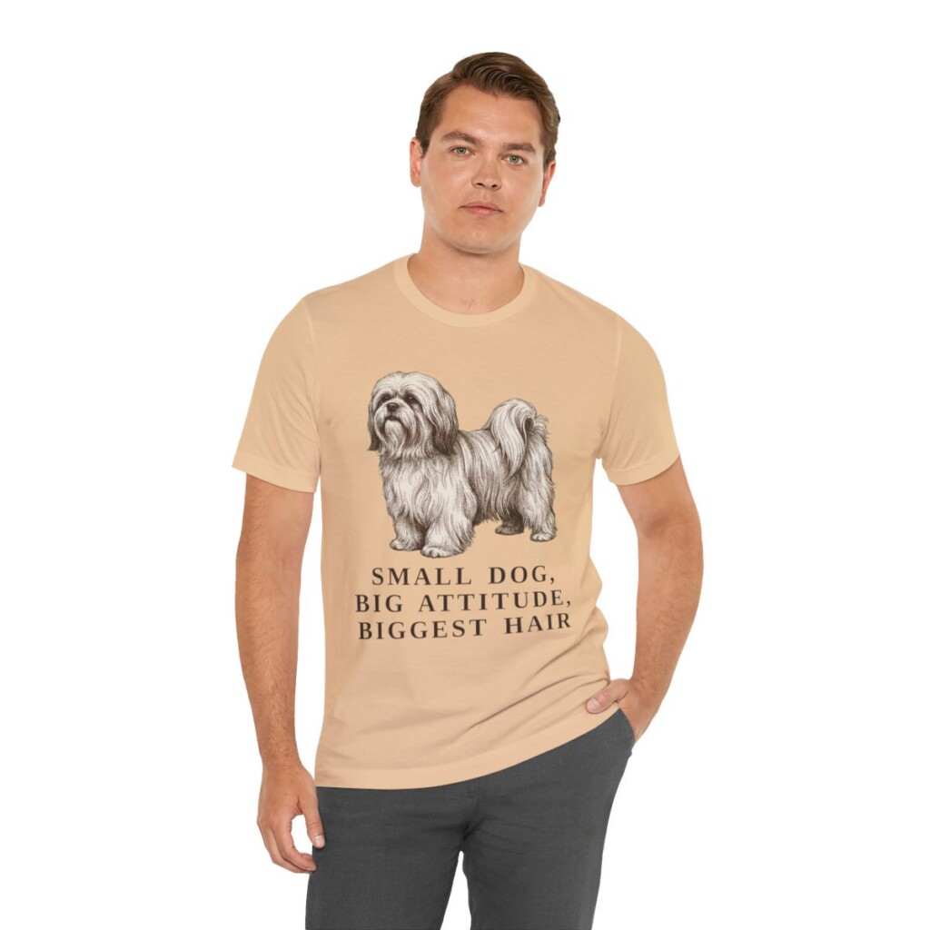 Lhasa Apso Humor Shirt, Vintage Dog Sketch Tee, Dog Humor Gift