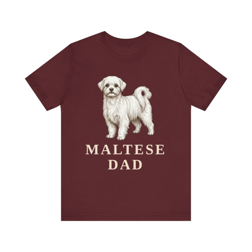Maltese Dad Shirt, Vintage Dog Sketch Tee, Dog Dad Gift