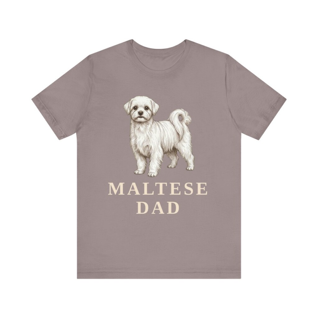 Maltese Dad Shirt, Vintage Dog Sketch Tee, Dog Dad Gift