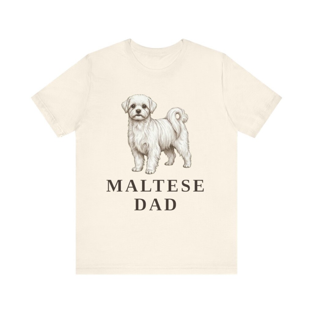 Maltese Dad Shirt, Vintage Dog Sketch Tee, Dog Dad Gift
