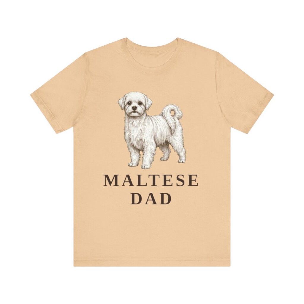 Maltese Dad Shirt, Vintage Dog Sketch Tee, Dog Dad Gift