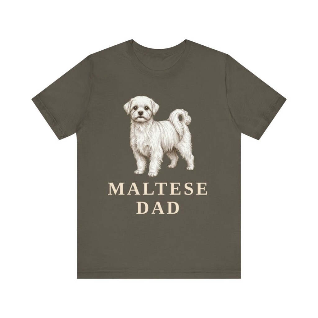 Maltese Dad Shirt, Vintage Dog Sketch Tee, Dog Dad Gift