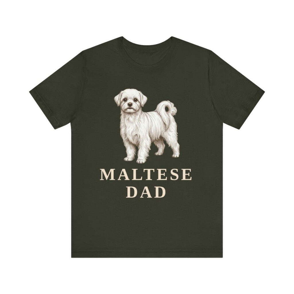 Maltese Dad Shirt, Vintage Dog Sketch Tee, Dog Dad Gift