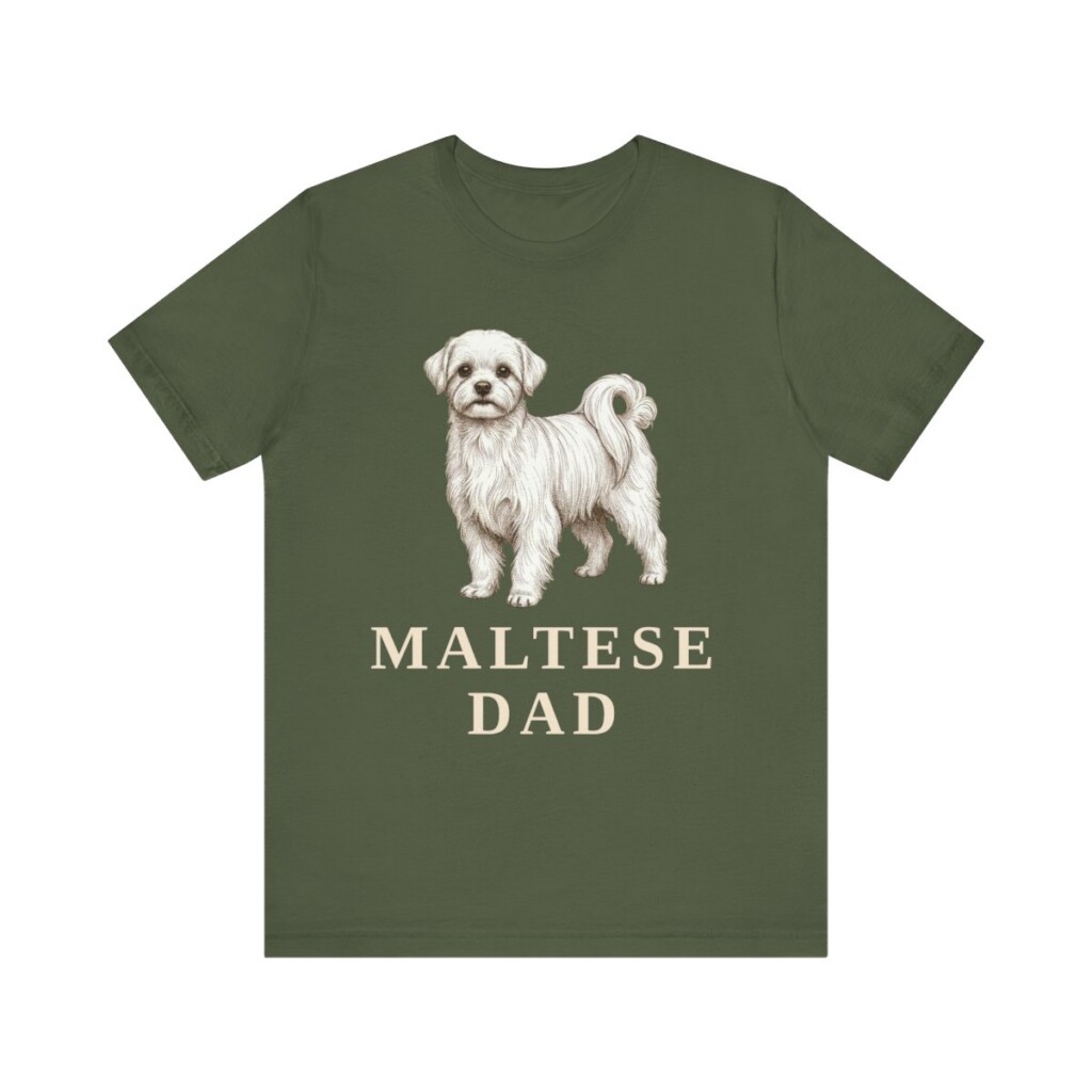 Maltese Dad Shirt, Vintage Dog Sketch Tee, Dog Dad Gift