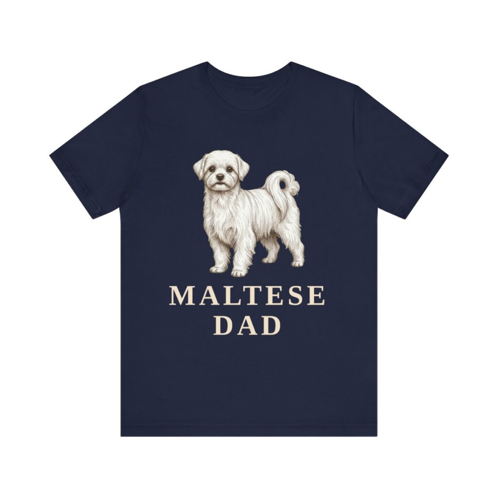 Maltese Dad Shirt, Vintage Dog Sketch Tee, Dog Dad Gift