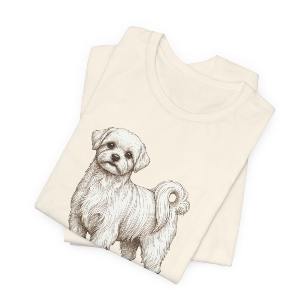 Maltese Dad Shirt, Vintage Dog Sketch Tee, Dog Dad Gift