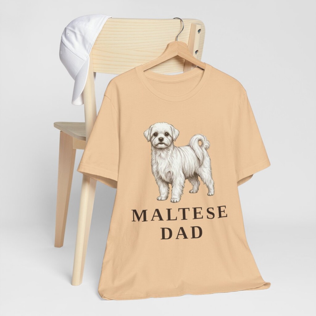 Maltese Dad Shirt, Vintage Dog Sketch Tee, Dog Dad Gift