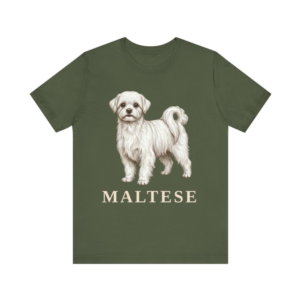 Maltese Lover Shirt, Vintage Dog Sketch Tee, Dog Lover Gift