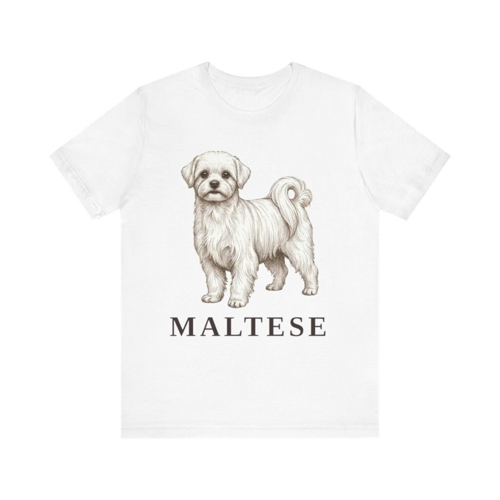 Maltese Lover Shirt, Vintage Dog Sketch Tee, Dog Lover Gift