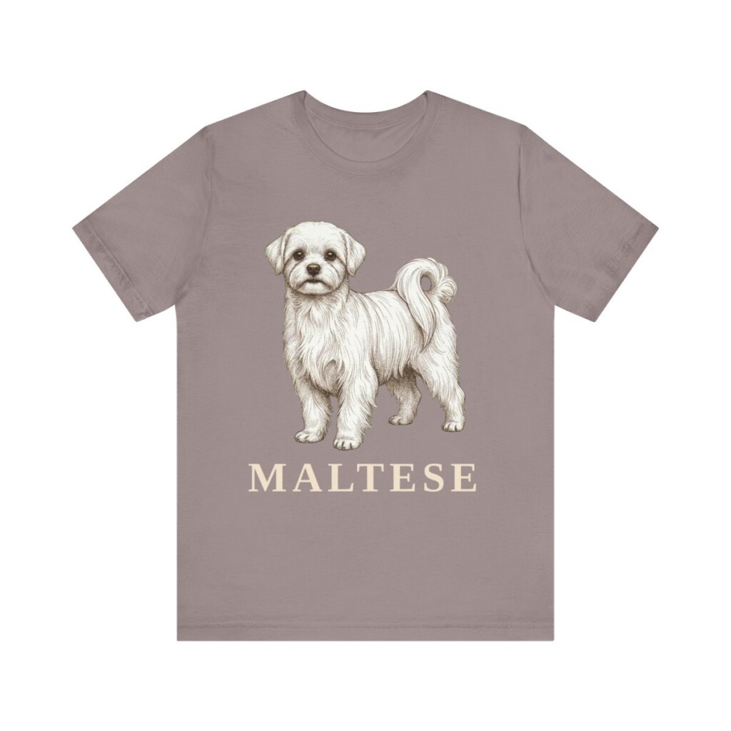 Maltese Lover Shirt, Vintage Dog Sketch Tee, Dog Lover Gift