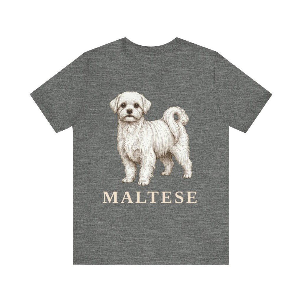 Maltese Lover Shirt, Vintage Dog Sketch Tee, Dog Lover Gift
