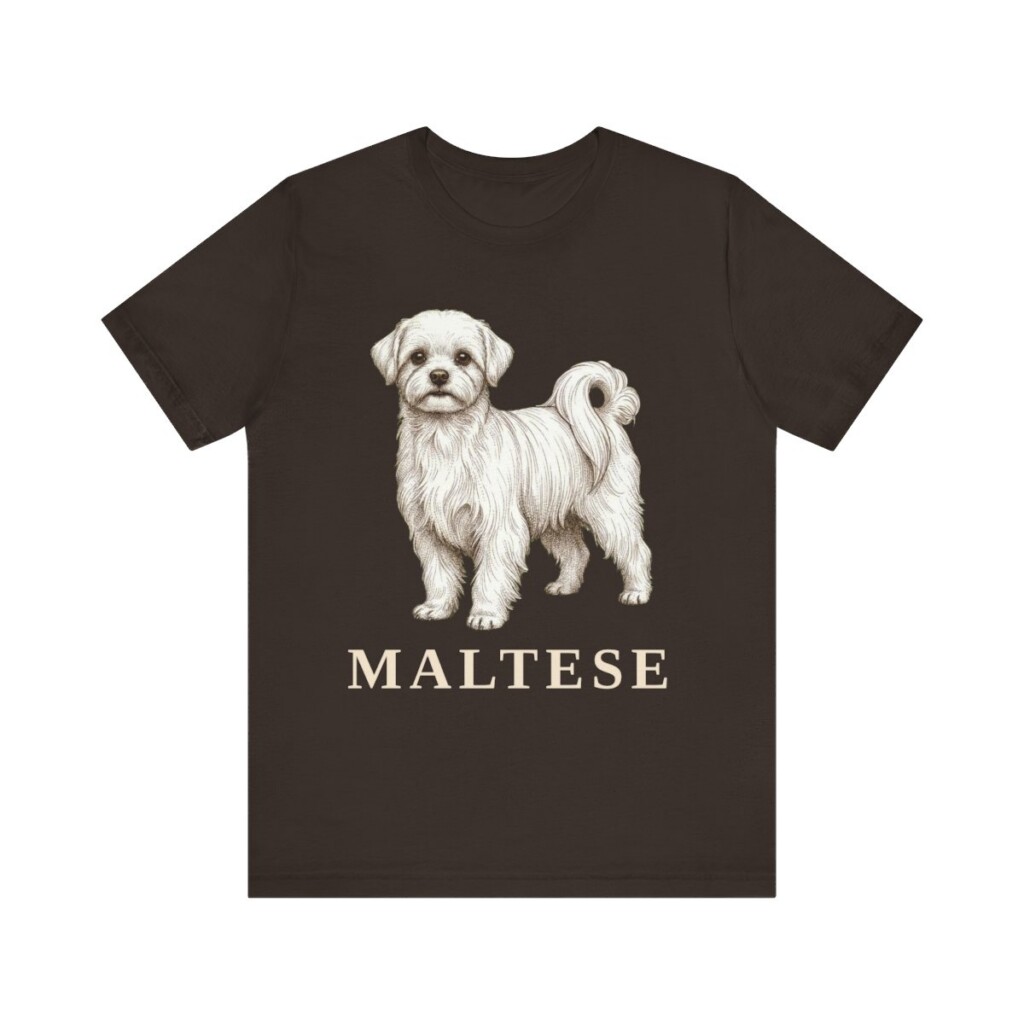 Maltese Lover Shirt, Vintage Dog Sketch Tee, Dog Lover Gift