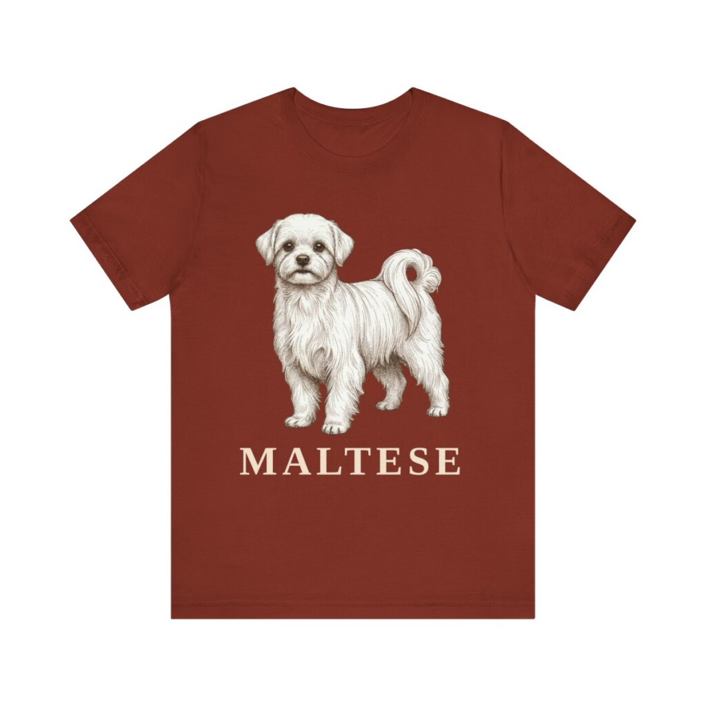 Maltese Lover Shirt, Vintage Dog Sketch Tee, Dog Lover Gift