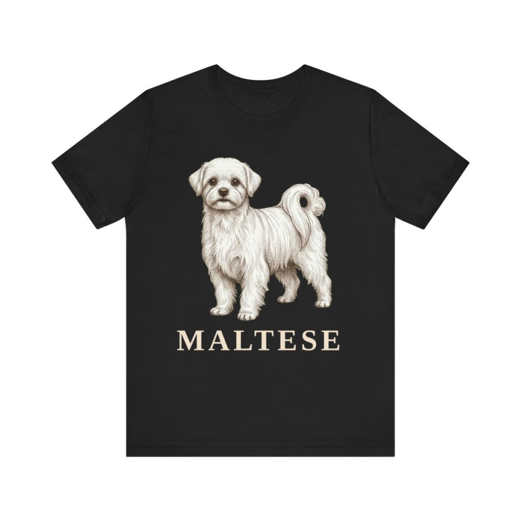 Maltese Lover Shirt, Vintage Dog Sketch Tee, Dog Lover Gift